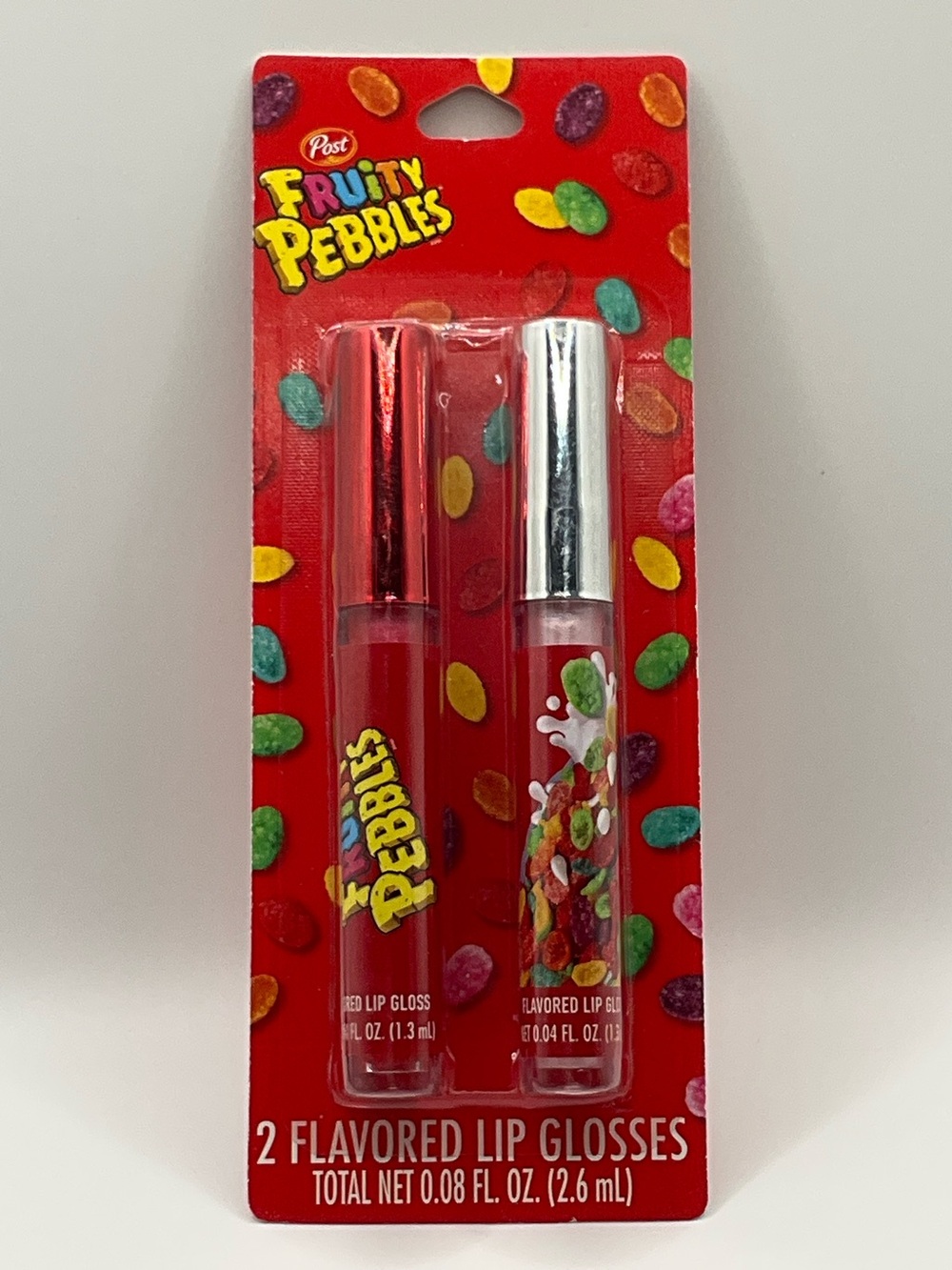 🌼4/$10🌼 NEW Post Fruity Pebbles 2-Pack Flavored Lip Gloss - Red & Clear Fun Gift